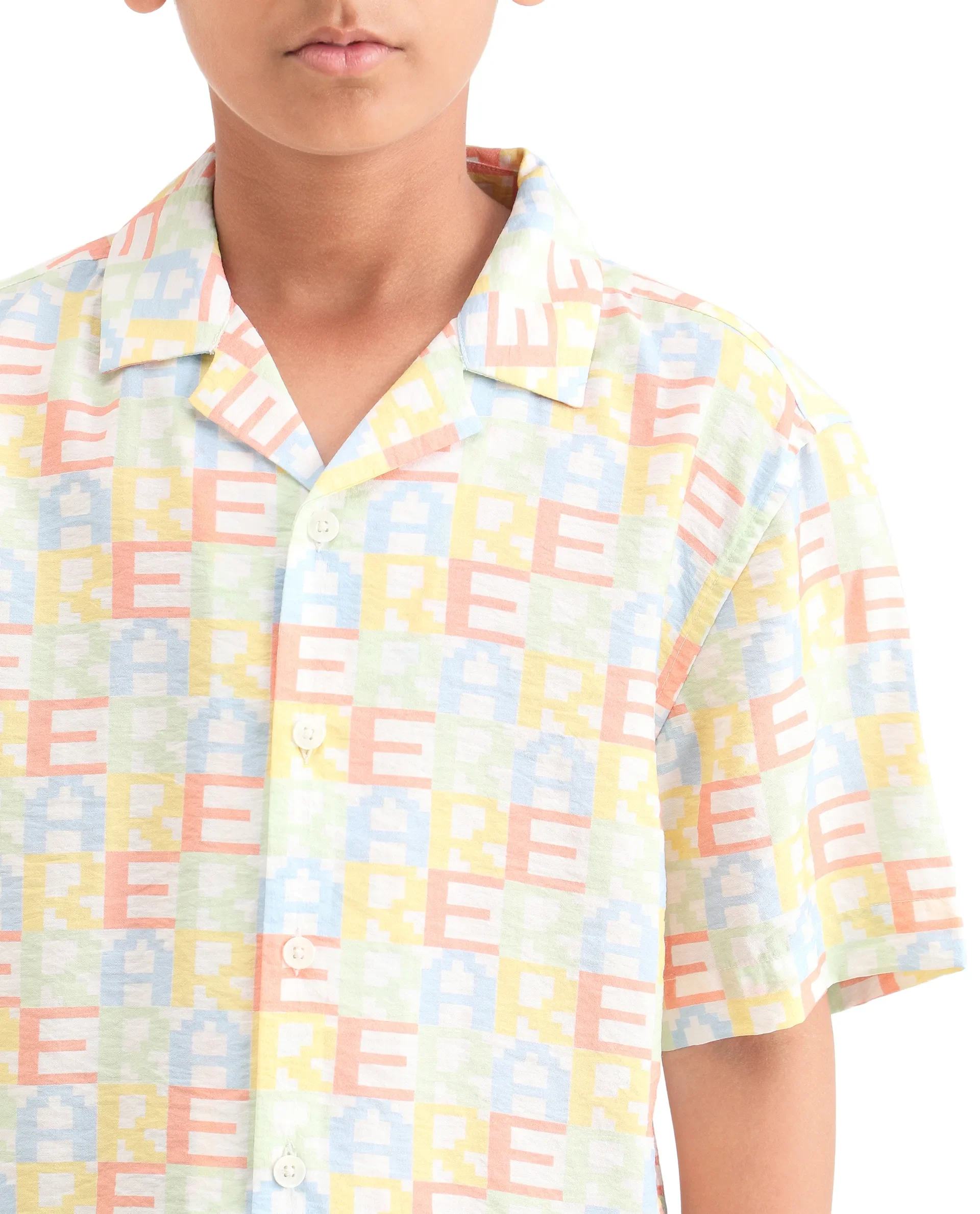 Rare Ones Kids Bryn Multi Viscose Blend All Over Print Button Closure Boxy Fit Shirt - Image 3